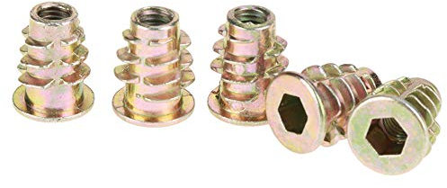 Haosie Threaded Inserts, 50PCS M5 Wood Insert, M5*13mm Insert Zinc Alloy Nut for Hex Drive Head Furniture Nuts Threaded