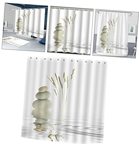 MAGICLULU Duschvorhang Mit Kopfsteinpflaster-Muster 150 X 180 cm Polyester Luxuriös Leicht Zu Trocknen