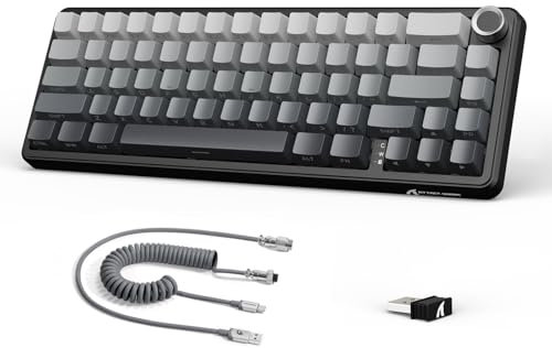 LexonElec x Attack Shark X66 60% Tastiera Meccanica Senza Fili con Volume, Hot-swap Linear Switch, 2.4G/USB-C/BT5.0, QWERTY PBT Keycaps, Mini Tastiera da Gioco RGB a 66 Tasti Per Win/Mac- Grigio