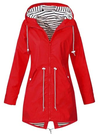 Generisch Regenjacke Große Größen Damen Jacken Übergangsjacken Lightweight Lang Langer Woman Dicke Faltbar Sport Grosse Groessen Outdoorjacke Damen Wasserdicht Atmungsaktiv Warm Fahrrad Poncho 4XL