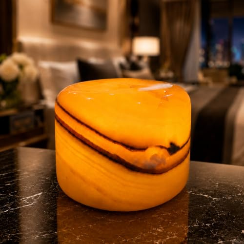 Marmor Lámpara de Noche Mármol Regulable, Luz de Mesa LED 3 Modos, Lámpara de Piedra Recargable, Iluminación Ambiental