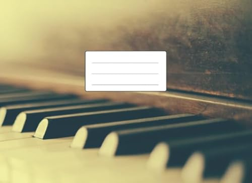 NOTENHEFT DIN A5 QUER: Viele Seiten | 55 Blatt | 110 Seiten mit jeweils 6 Systemen | Musik Unterricht Komposition | Schule + Studium | Piano Motiv