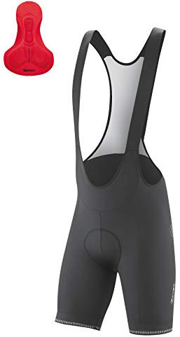 Gonso Sitivo Bib, Kurze Herren Träger-Radhose, Mit Sitivo Red Comfort Sitzpolster, Hohe Bewegungselastizität und Antirutsch-Silikon-Beingummi, Enganliegende Passform, Schwarz/Rot, Gr. XXL