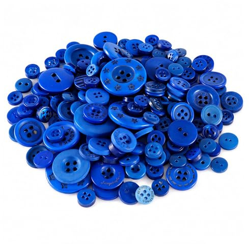 Trimming Shop Botones Redondos de Resina 2 y 4 Agujeros Surtidos de Colores y Tamaños para Artesanía de Costura, Decoración Hecha a Mano para Niños, Proyecto de Bricolaje, 50g, Azul Oscuro