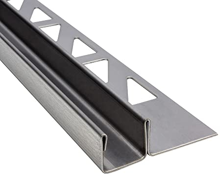 Glas-Fliesenprofil Edelstahl Klemmprofil Wandprofil V2A 2m H12.5mm 11mm-Glas gebürstet