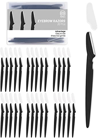 MoHern Dermaplaning Tool for Face, 30 Pcs Dermaplane Razor for Face, Multipurpose Face Razors for Women and Men, Black