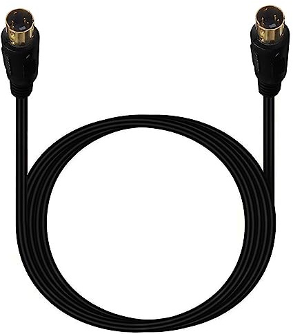 Traovien S-Video Cable Mini Din 4-Pin S Video Cable Male to Male Gold Plated Connector for Player Camcorders Laptops Transfer Video to TV or Monitor Connection Cable (1m/3.3Ft)