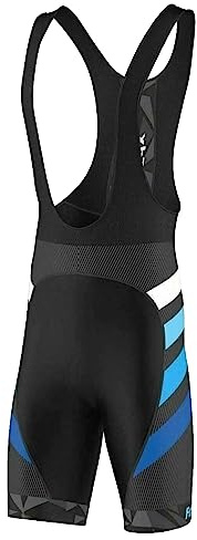 FDX Men Cycling Bib Shorts 4D Padded Breathable Shorts with Pocket Blue XL