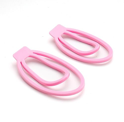 Chastity Clip 2 Pcs Chastity Devices Male Penis Ring Device Cock Cage Chastity Device Sissy Penis Cage Male Trainer Chastity Cage Penis Exercise Sex Toys (Pink)