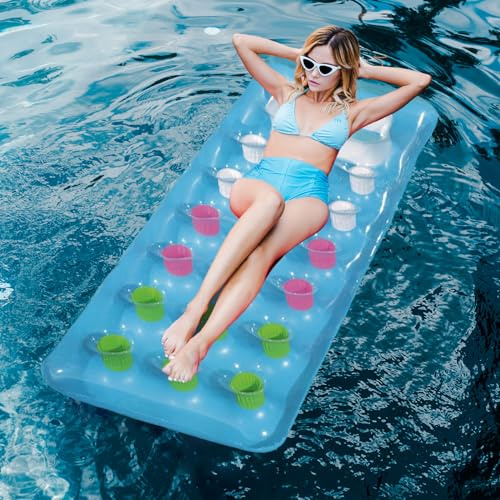 ACTOYS Colchoneta Piscina Adultos, Colchoneta Hinchable Piscina, Colchoneta de Playa Hinchable, Colchonetas para Piscina, Hinchables para Piscina y Playas-170 * 62 cm (Azul)