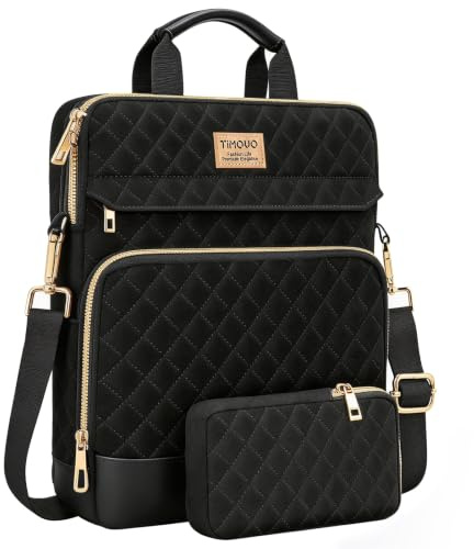 TiMOVO Funda para Portátil MacBook Neo de 13 Pulgadas 2026 Modelo A3404 con Chip A18 Pro, Bolsa con Correa para Hombro y Bolsillo Pequeño Extraíble, Negro