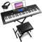 MAX Rhapsody61 - Keyboard Piano, 61 Tasten mit Kopfhörer, Keyboard Ständer und Klavierhocker, LCD Display, 50 Demo Songs, Lern-Funktion, 300 Klangarten - Komplett Set