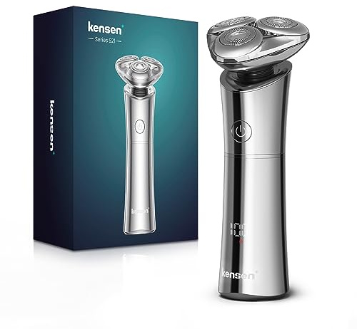 kensen Rasierer Herren Elektrisch, Rasierapparat, Rasierer Herren, Folienrasierer, Nassrasierer Herren, Trockenrasierer, Elektrischer Rasierer Herren, LED-Anzeige,Grau