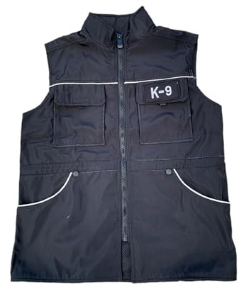 Sharplace Gilet Impermeabile Per Addestramento Cani Con Coulisse In Vita E Cerniera, Abbigliamento Per Istruttori Di Cani, Protezione Per Addestramento, Nero, Taglia M