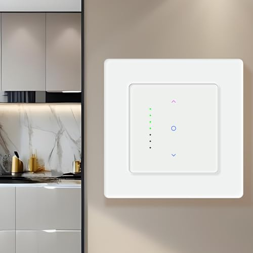Interrupteur de volet roulant Wi-Fi Smart Touch avec réglage du pourcentage, minuterie intelligente pour volets roulants, commande vocale, compatible avec Alexa/Google Home, commande vocale