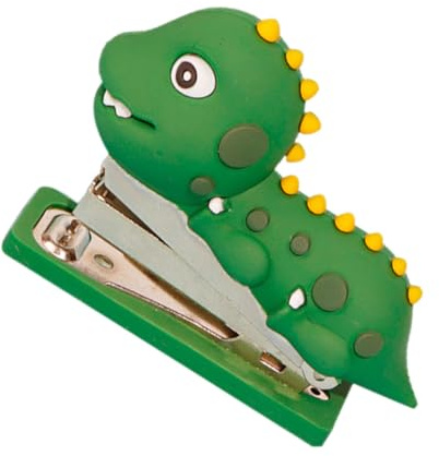 MAGICLULU Agrafeuse Dinosaure en Silicone Réutilisable Petite Taille Compacte, Outil D'agrafage de Papier Décoratif pour Bureau et École, Agrafeuse à Livres Portable pour Usage Quotidien