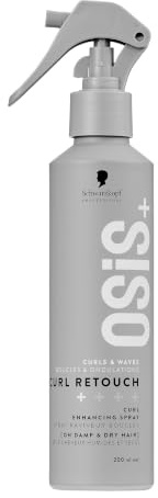 Schwarzkopf OSiS+ Curl Retouch Spray à boucler professionnel pour boucles et ondulations, rafraîchissement, définition et élasticité, coiffage facile pour cheveux humides et secs 200 ml