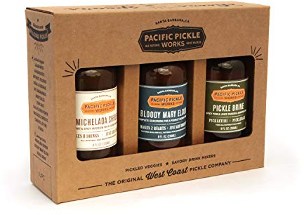 West Coast Cocktail Mixers Gift Box (8oz 3-pack) - Bloody Mary Elixir, Michelada Shrub and Pickle Brine