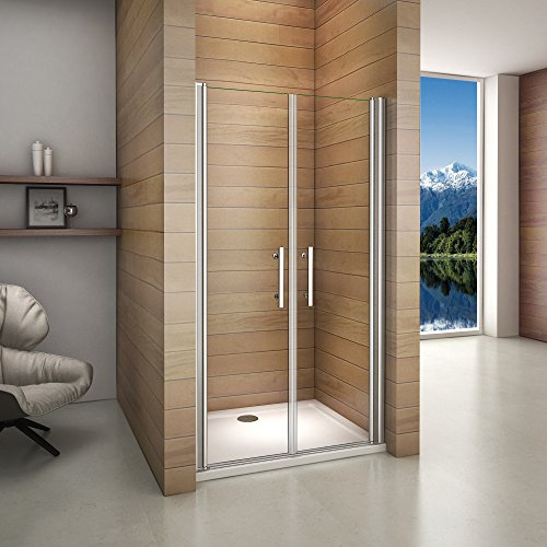 Mampara de Ducha Puerta Abatible Frontal Vidrio Templado Antical 6 MM 110x195cm
