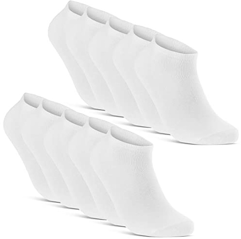10 | 20 | 30 Par Sneaker Strumpor Herr & Dam Ankelstrumpor Svart Vit Grå Bomull (10x Vit 39-42)