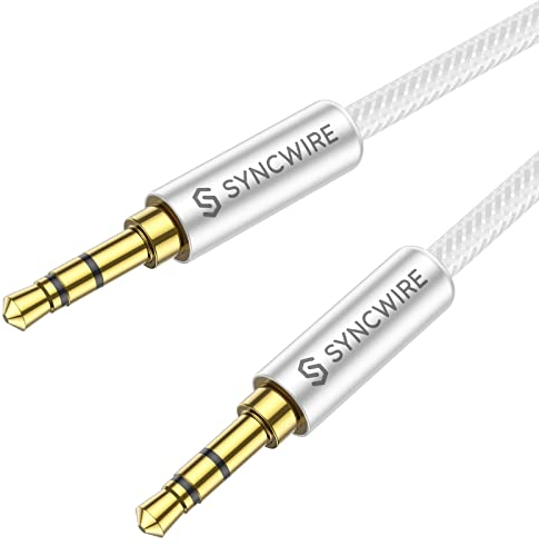 SYNCWIRE - Cable de audio auxiliar de 3,5 mm - Cable jack de 3 m para auriculares, Apple iPhone, iPod, iPad, Echo Dot, sistemas estéreo para el hogar, coche, smartphones, reproductores de MP3 y más -