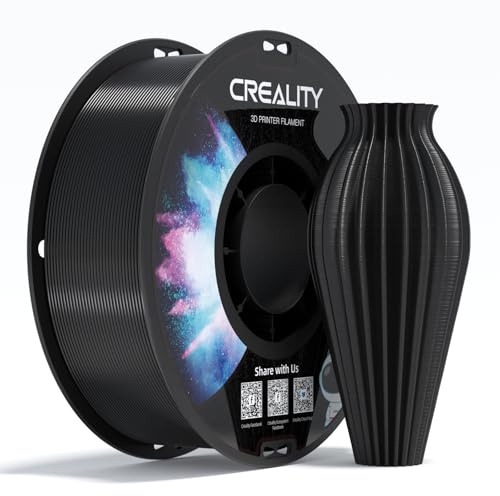Creality Filamento PETG 1.75mm, Eccellente Flessibilità e Durata, Precisione Dimensionale +/- 0.03mm, 1kg (2,2 libbre) per Stampanti 3D, PETG Nero