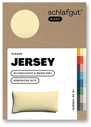 Schlafgut Easy Jersey Kissenbezug 40x80 cm Yellow Mid mit 100% Baumwolle, superweicher & atmungsaktiver Kopfkissenbezug