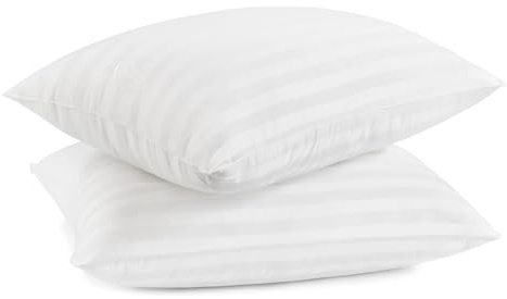 Serta Won't Go Flat - Set di 2 cuscini alternativi in piuma, per dormire, pancia o sul fianco, colore bianco, 2 pezzi