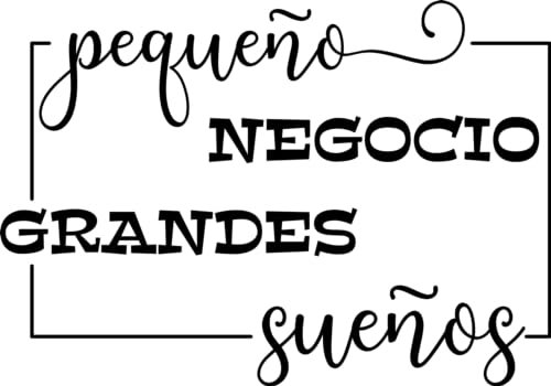 SoulArt® Vinilos de pared decorativo con frase Pequeño negocio, grandes sueños Pegatinas decorativas negocio. Vinilo decorativo pared escritorio, vinilo de corte (20x29cm)