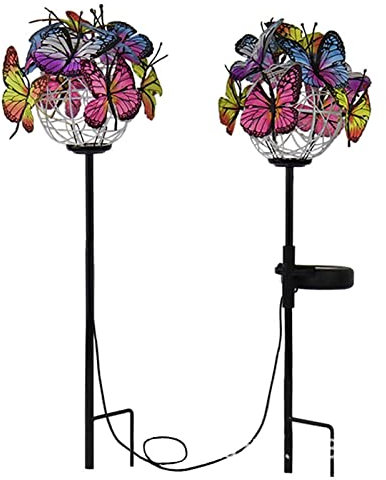 Lámparas Solares Súper Brillantes, Colorida mariposa al aire libre de luz decorativa solar, bola de encendido solar colgante solar, clima eólico solar iluminado for patio al aire libre ( Color : Full