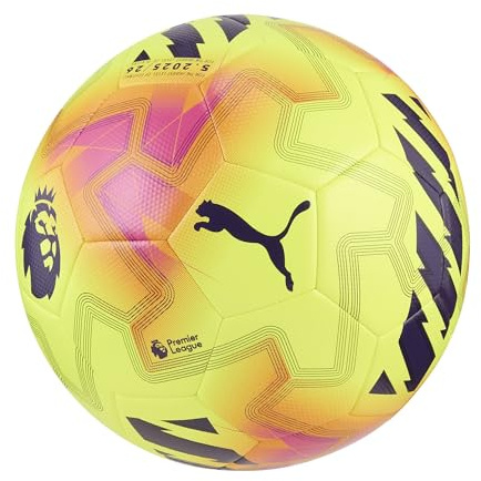 PUMA Orbita Cup Premier League 2025/26 Football, Lights, 5, Fluo Yellow-multicolor