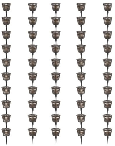 Cestas de abono para orquídeas, cesta de abono para bonsái, vasos nutricionales para plantas, 50 unidades de cesta de fertilizante con tapa para fertilizantes de liberación lenta y cronometrada