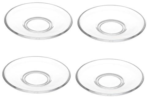 Garneck 4pezzi Piattini da tè Decorativi Rotondi in Vetro Trasparente per Ristoranti tè