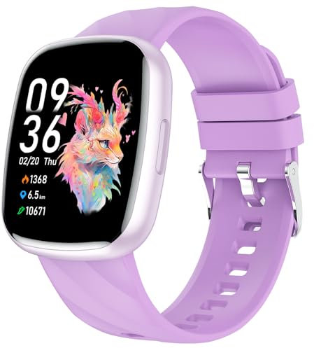 Smartwatch Bambini, Orologio Fitness Tracker 1.75, Smart Watch con 100+ Modalità Sportive, Frequenza Cardiaca, Monitor del Sonno, Giochi, Contapassi, Regalo per Bambino Bambina Ado 5-16 Anni - Viola