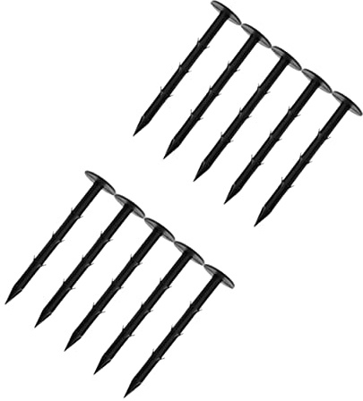 BESTonZON Lot de 10 Piquets de Jardin en Plastique PP Noir, Design Ancre Robuste et Léger, pour Camping, Randonnée et Fixation de Tentes