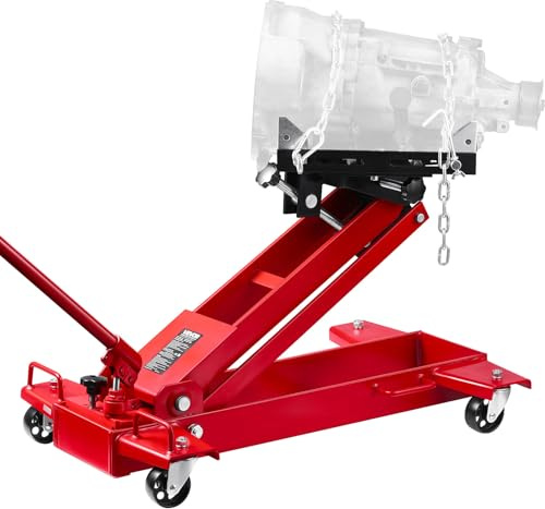 VEVOR Adjustable Floor Transmission Jack 2200 lbs/1T Low Profile Hydraulic Transmission Telescoping Heavy-Duty Lift Jack 7.28-27.6 in Lifting Height, 360° Swivel Front Wheels