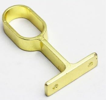 6 Soporte central para tubo de armario ovalado para barra de ropa ovalada – Tubes | metal latón pulido | soporte para tubo de armario para barra ovalada 30 x 15 mm | 6 pieza dorado