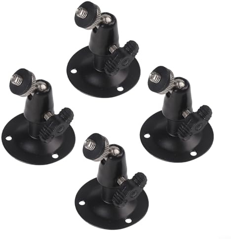 Juego de 4 soportes para cámara CCTV para instalación segura en la pared, ángulo de inclinación ajustable para un posicionamiento óptimo