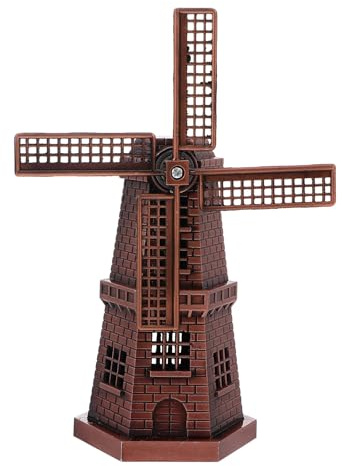 Hemobllo Mulino a Vento in Lega di Zinco Decorativo, Riproduzione Creativa da Scrivania in Metallo, Arredamento Artistico per la Casa e Decorazione Tavolo, Regalo Artigianale per Interni