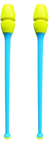 perfk 2 bâtons de Gymnastique, massues en Caoutchouc de 35 cm (13,78 Pouces) de Long, bâtons artistiques connectables pour la Danse et la Rythmique, Style A