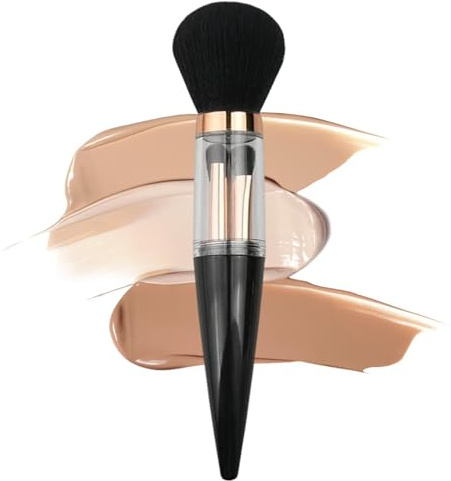 Resor makeupborstset – skönhetsverktyg för damansiktet | Sminkborste för resor och ansikts-make-up | för lösa puder, rouge, bronzer, highlighter, concealer, , kontor, sovsal, campin