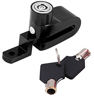 Qiilu QL05881 Moto Scooter Freno a Disco Robusta Protezione Ruota Sicurezza Antifurto Dispositivo W/Mount Staffa(Black)