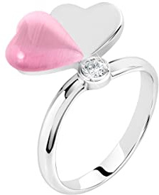 Morellato Anello da donna, Collezione Cuore, in argento 925, pietra Cat Eye - SASM12014