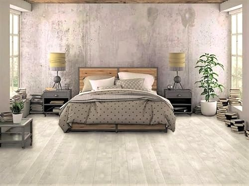 PVC Bodenbelag Vinylboden in hellem Holz Design, Zuschnitt (4m breit, 4,5m lang)
