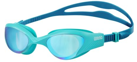 Arena Unisex Erwachsene The One Schwimmbrille für Damen und Herren, wasserdichte Passform, umlaufsichere Dichtungen, Anti-Beschlag-Beschichtung, Spiegelgläser, Blau/Blau, Kosmo/Wasser