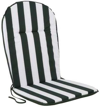 PATIO Stuhlauflage Niedriglehner 96 x 46 cm Ben Hoch Monoblock Auflage Sitzkissen Stuhl Wendekissen Streifen weiß grün