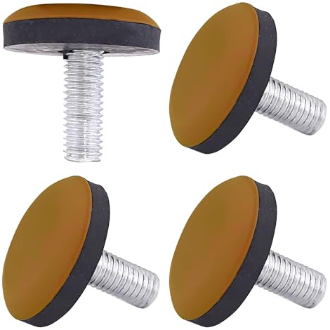 cyclingcolors 4X Pies niveladores Circular Deslizadores Teflon PTFE con Tuerca M6 Muebles Castaño