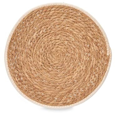 San Ignacio Salvamantel Esparto Borde Tela Blanco 35 colección Kinvara