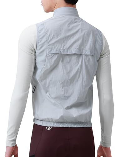 INBIKE Leichte Fahrradweste Windbreaker Weste Herren Ärmellos Sommer Winddicht Reflektierend Atmungsaktive UV50+ Laufweste Fahrrad Rennrad City Freizeit Grau XL