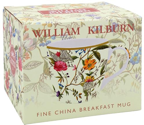 The Leonardo Collection William Kilburn Kilburn Tazza per la colazione per casa e cucina, eleganti tazze in ceramica per tè e caffè, bel set di tazze da uomo e regalo di compleanno per donne